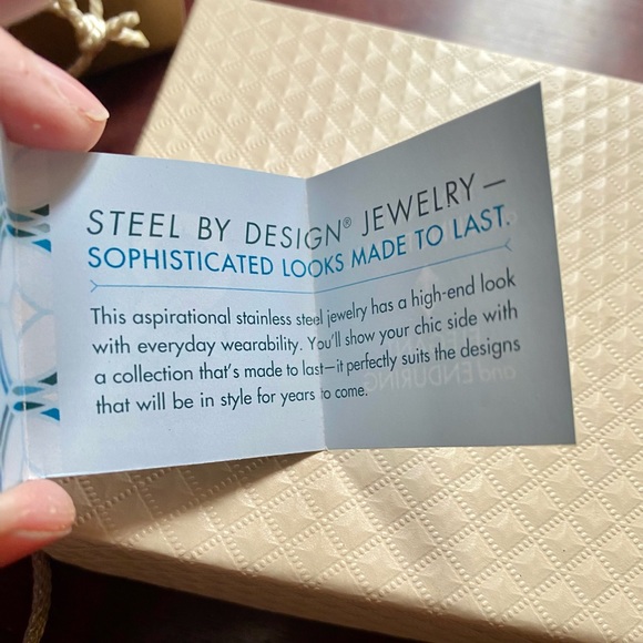 💥Steel by Design Stainless Steel Cushion Crystal Cable Bracelet, 8" QVC💥 NIB - Picture 10 of 12